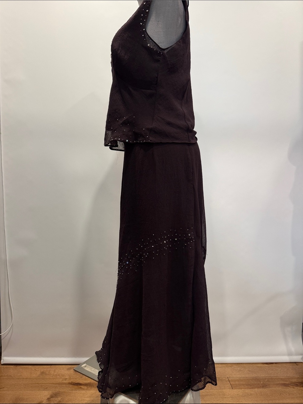 Jessica 2-Piece Beaded Evening Set | Deep plum color| Size 12 - Picture 2 of 10